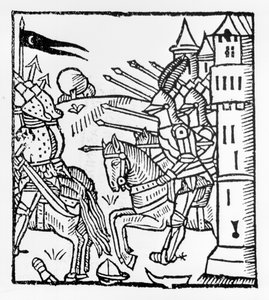 Crusading Knights Ride Out to Battle by English School